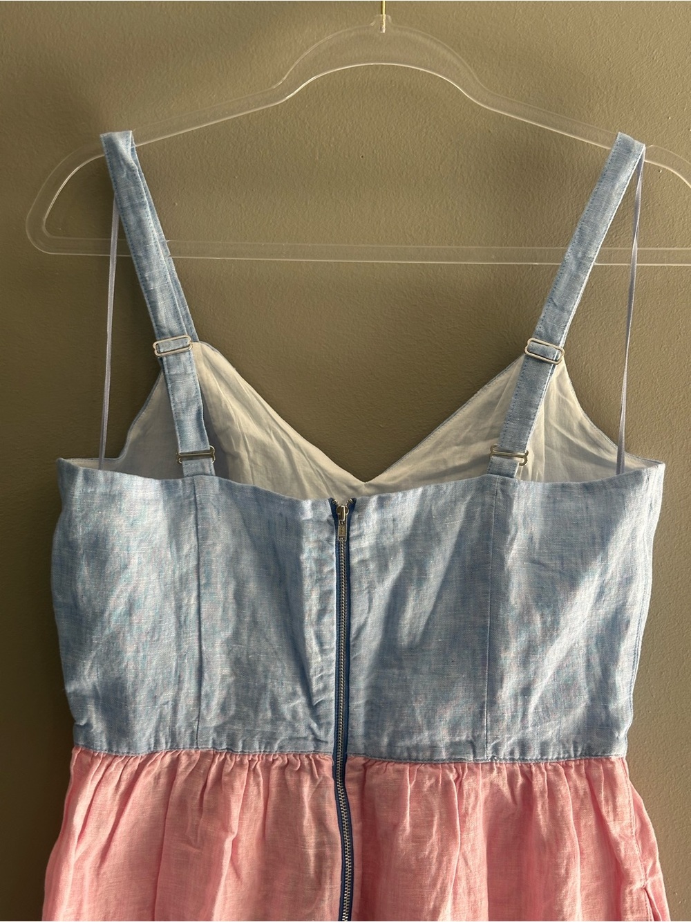 C&C California Light Blue Bodice with Pink Tiered Sundress - Picture 3 of 9